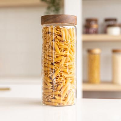 Acacia Wood Glass Kitchen Storage Jar, 2L – Little Label Co