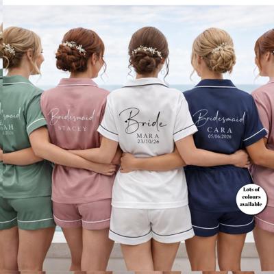 Personalised Satin Pyjamas - Bride & Bridesmaid Wedding Pjs - Etsy UK