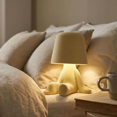 Bedside Touch Control Table Lamp, Golden Decor Thinker Statue LED Table Lamp With USB Port, 3 Way Dimmable Modern Night Light Nightstand Lamp For Home