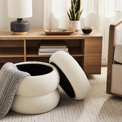 Mainstays Boucle Cloud Storage Ottoman, Cream - Walmart.com