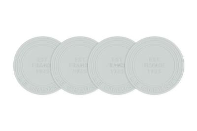 Le Creuset Silicone Set of 4 Coasters 1925 Design 10cm Sea Salt