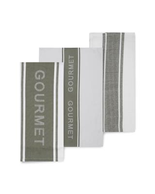 3 Pack Olive Gourmet Jumbo Tea Towels - Kmart