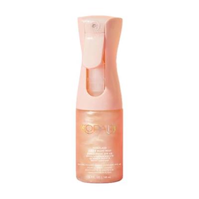 Kopari Rose Gold Sunglaze Sheer Body Mist Sunscreen SPF 42, Infused with Shimmering Body Oil, Hydrating Mist, Hydrates, Brightens, Makeup Friendly, Gi