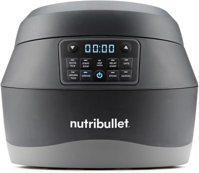 Nutribullet EveryGrain 10 Cup Pre-Programmed Rice Cooker - Non-Stick Removable Cooking Bowl - Multiple Grain Settings - Keep Warm Setting - Includes M