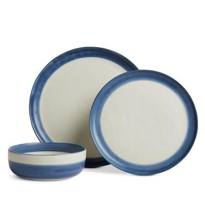 Buy Habitat Artisan Stripe 12 Piece Dinner Set - Blue | Dinner sets | Habitat