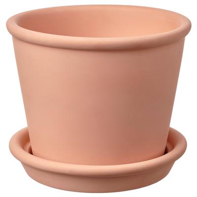 MUSKOTBLOMMA plant pot with saucer, in/outdoor terracotta, 12 cm - IKEA UK
