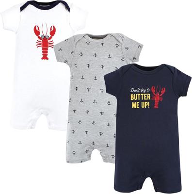 Amazon.com: Hudson Baby Unisex Cotton Rompers, Ahoy, 6-9 Months: Clothing, Shoes & Jewelry