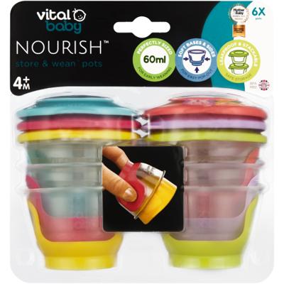 Vital Baby Nourish Store And Wean Pots 6 Pack 60ml - Clicks