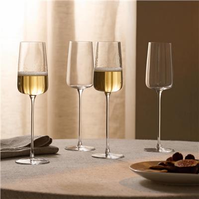 LSA International Metropolitan Champagne Flute Glasses – Set of 4