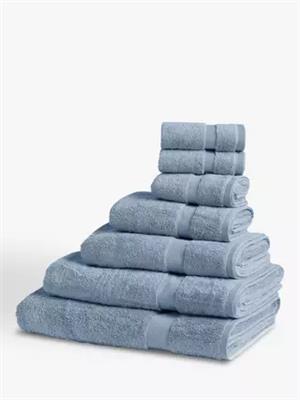 John Lewis Egyptian Cotton Face Cloth (Set of 2), Pacific Blue