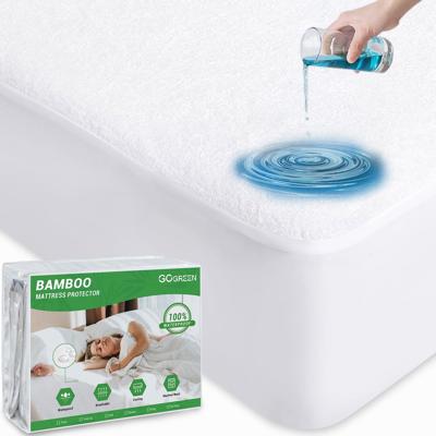 Gogreen Waterproof Mattress Protector Queen Size, Breathable Cooling Bed Mattress Cover with Deep Pocket Plastic Mattress Protector Fitted 6-16 (Bamb