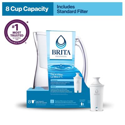 Brita 8 Cup Filter Pitcher with 1 Brita Standard Filter, Made Without BPA, Marina, White - Walmart.ca
