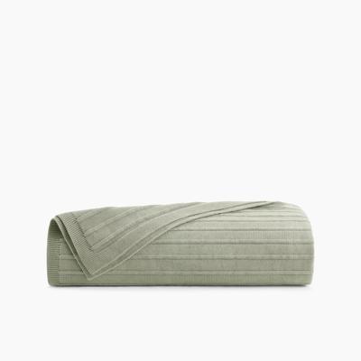 Organic Cotton Ribbed Knit Throw - Moss · Under The Canopy