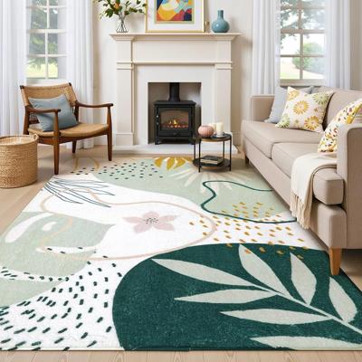 Amazon.com: Lahome Green Machine Washable Rugs - 6x9 Rug for Living Room Non-Slip Large Boho Area Rug Lightweight Throw Non-Shed Dining Room Rug, Soft