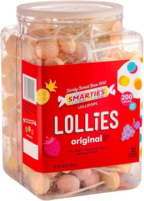 Amazon.com : Smarties Double Lollies - Gluten Free, Peanut Free, Fat Free Assorted Fruity Flavors Lollipops - Low Calorie Perfect for Birthdays, Parti