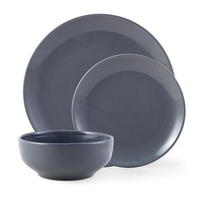 Mainstays Glazed Grey Stoneware Dinnerware Set, 12-Pieces - Walmart.ca