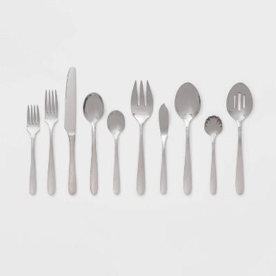 45pc Millinocket Flatware Set Silver - Threshold™: Stainless Steel Silverware Set, Forks Spoons Knives, Service for 8 : Target