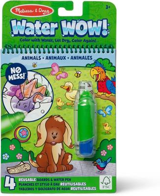Melissa & Doug On the Go Water Wow! Mess Free Coloring Book, Reusable Water-Reveal Activity Pad, Animals, Travel Toys, Party Favors, For Toddlers & Ki