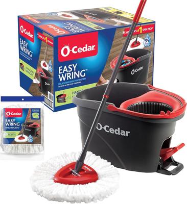 Amazon.com: O-Cedar EasyWring Microfiber Spin Mop, Bucket Floor Cleaning System, Red, Gray, Standard : Health & Household