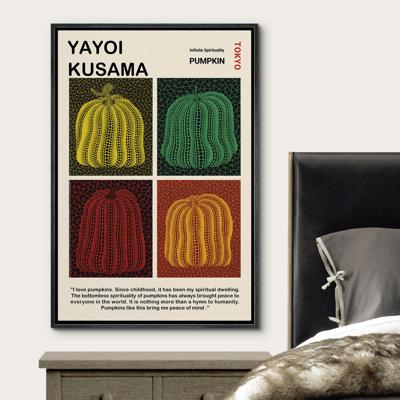 IDEA4WALL Japanese Pumpkin by Yayoi Kusama Modern Minimalist Pictures, Giclee Canvas Digital Print Framed Wall Art | Wayfair