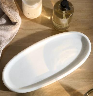 Larton Marble Oval Tray | The White Company