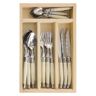 Laguiole by Jean Dubost – Authentic French Made Simplicite Ivory 24pc Cutlery Set (Made in France) – Victorias Basement