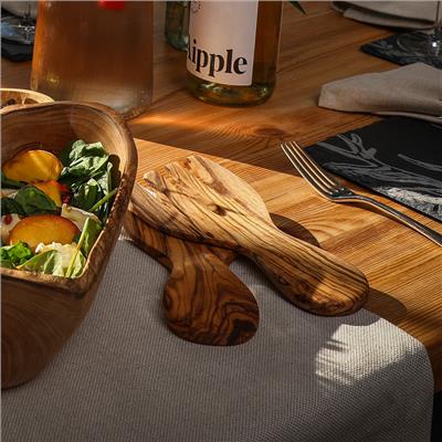 Olive Wood Salad Hands Set | Selbrae House