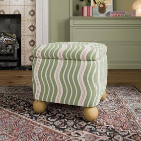 Nylah Wiggle Stripe Storage Footstool | Dunelm