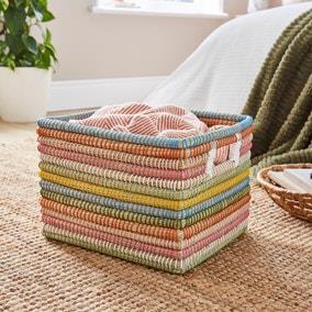 Rainbow Rectangle Storage Basket | Dunelm