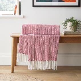 Jenson Herringbone 130cm x 180cm Throw | Dunelm