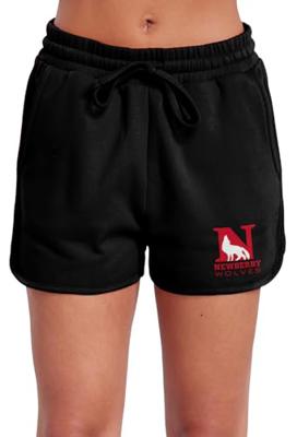 Campus Lab Newberry College Primary Logo Womens Casual Drawstring Cotton Sweat Shorts with Pockets, Black, Medium