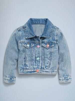 Cropped Trucker Denim Jacket for Toddler Girls | Old Navy