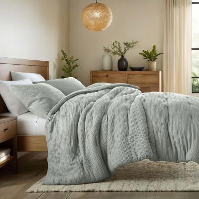Waffle Textured Comforter Set All Season Down-Alternative Ultra Soft Bedding - Becky Cameron, Green Mist, King/California King : Target