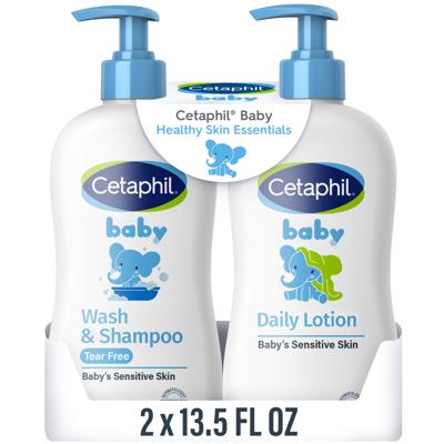 Cetaphil Baby Healthy Skin Essentials Set, Wash & Shampoo + Lotion - Walmart.com