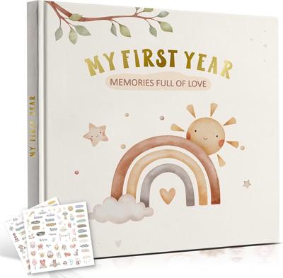 Baby Memory Book – My First Year Journal with Stickers Rainbow Design Gender-Neutral Keepsake for Boys & Girls Thoughtful Gift for New Parents : Amazo