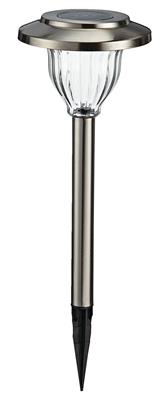 NOMA Outdoor Pure White LED Solar Stainless Steel Garden & Pathway Stake Lights, 10-Pk