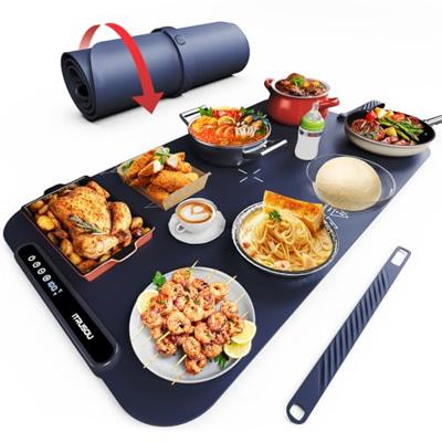 Food Warming Mat, iTRUSOU 27.5x16 Electric Warming Tray with 7 Temp-Settings, 1-99h Flexible Timer, Switchable °F/°C, Rollable Food Warmer Keep Food