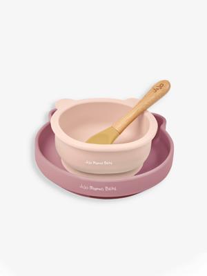 Pink My First Silicone Mealtime Bear Set | JoJo Maman Bébé