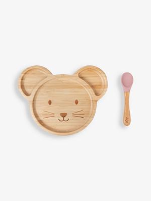 Mouse Suction Plate & Spoon Set | JoJo Maman Bébé