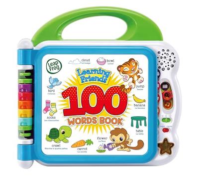 LeapFrog 601503 Learning Friends 100 Words Baby Book Educational and Interactive Bilingual Playbook Toy Toddler and Pre School Boys & Girls 1, 2, 3, 4