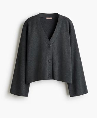 Womens Dark gray melange Fine-Knit Cardigan | H&M CA