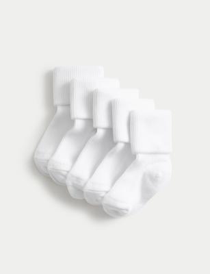 5 Pack Cotton Rich Baby Socks (0-24 Mths) | M&S | M&S