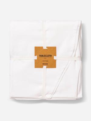 Blaire Round Cotton Tablecloth White