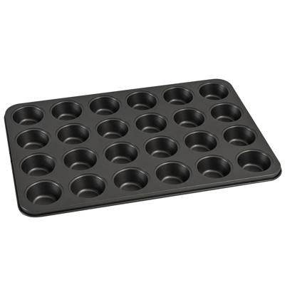 Mainstays Mini Muffin Pan 24 Cavity Bakeware Gray Carbon Steel 1.8 Inch Cups - Walmart.com