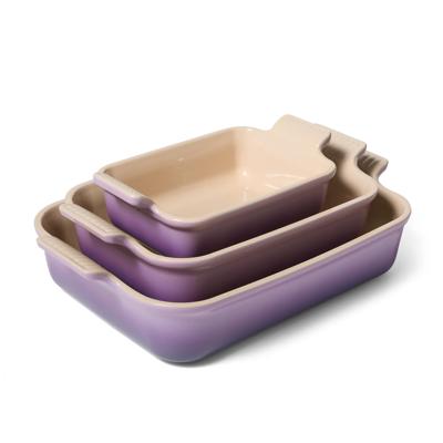 Le Creuset Heritage Stoneware 3-Piece Rectangular Baker Set | Sur La Table
