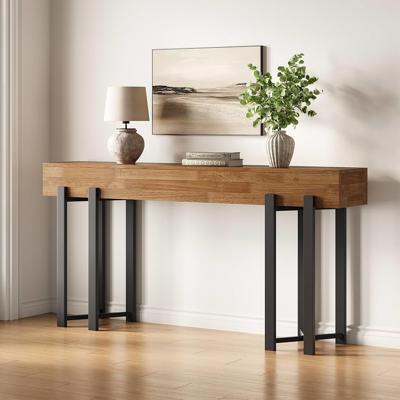 Amazon.com: LITTLE TREE 63-Inch Console Table for Entryway, Farmhouse Behind Couch Table, Minimalist Sofa Table for Living Room, Long Wooden Hallway F