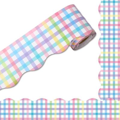 Amazon.com: JarThenaAMCS 32.8Ft Colorful Plaid Bulletin Board Border Blue Pink Green Yellow Purple Pastel Gingham Die Cut Trim Back to School Border R