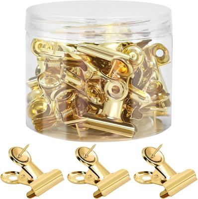 Amazon.com: Golden Push Pins Clips (30 Pcs), Upgraded Thumb Tacks with Metal Clips for Cork Board, Bulletin Board Photos Notes Documents, No Hole Pape