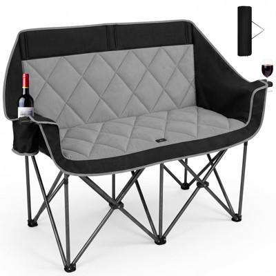 SUNSPIRE Double Oversized Camping Chair Folding Loveseat Padded Camping Couch with Cup Holder for Outdoor : Target