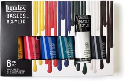 Amazon.com: Liquitex BASICS Acrylic Paint Set, 8 x 75ml (2.4-oz) Tube Paint Set